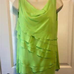 Alfani Bright Lime Green Layered Top
